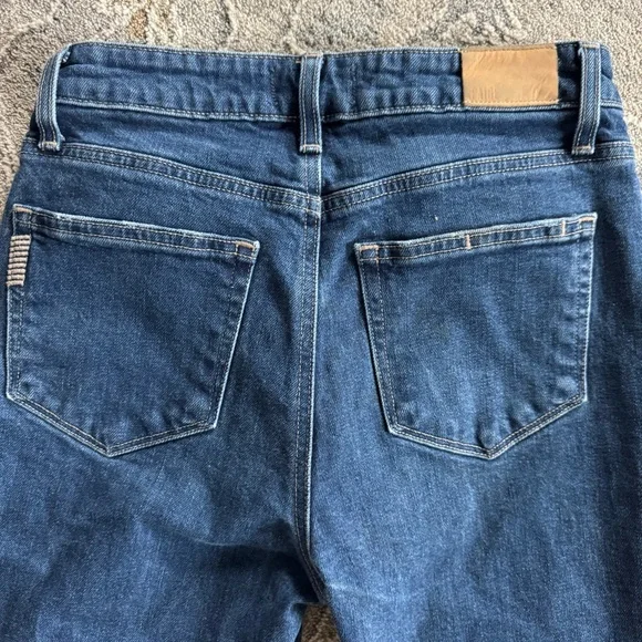 PAIGE Women’s Leenah Ankle High Rise Wide Leg Dark Blue Jeans - Picture 4 of 6